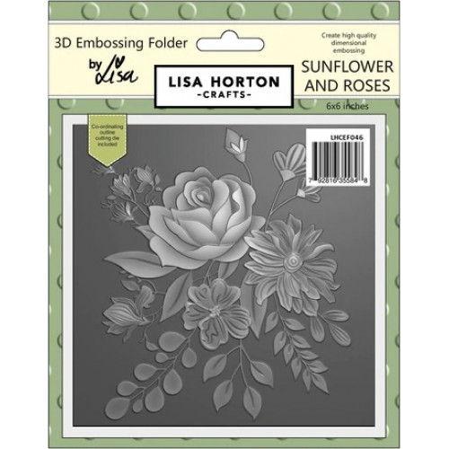 sunflower and roses  3D embossing folder & die - by lisa horton